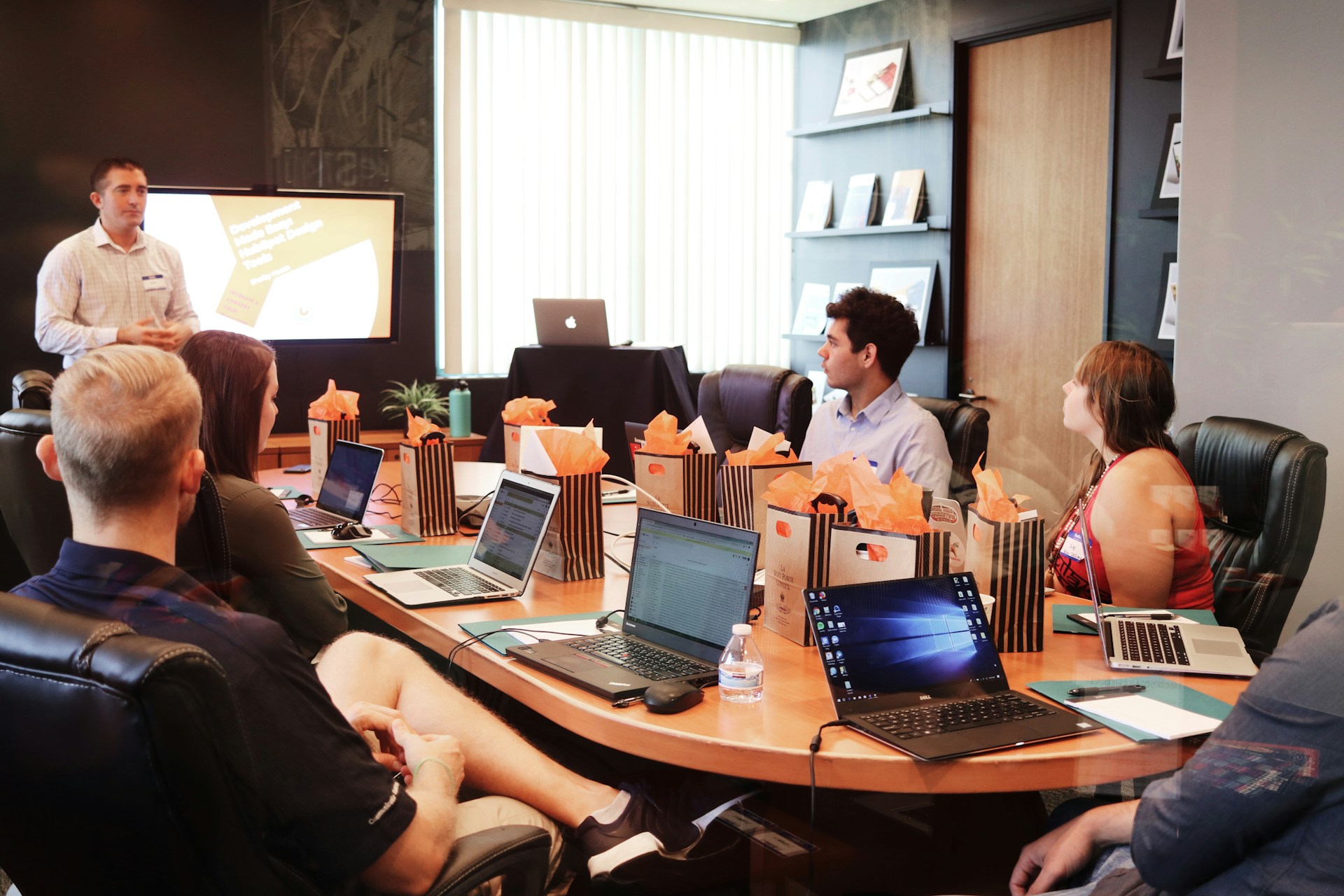 Consultants in a workshop meeting room