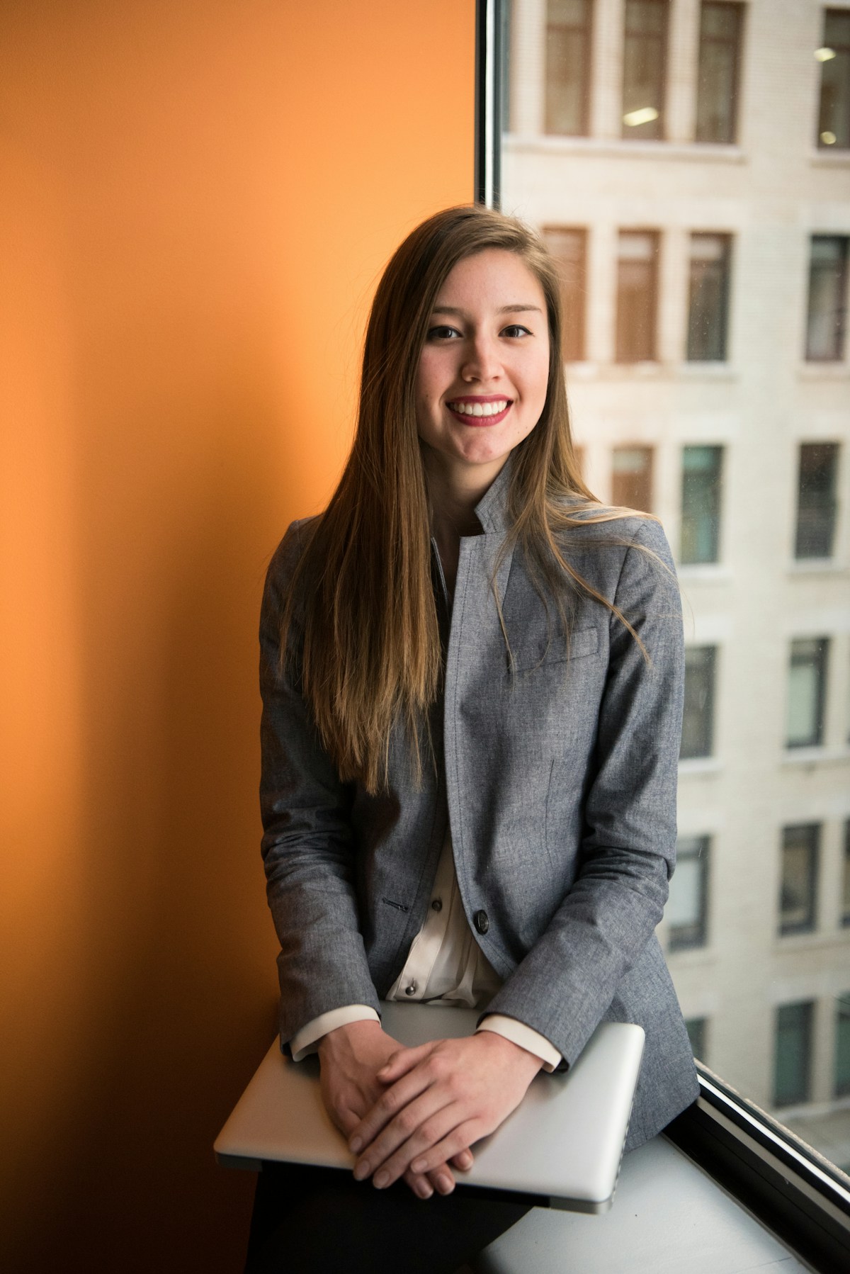 Smiling professional returning to work
